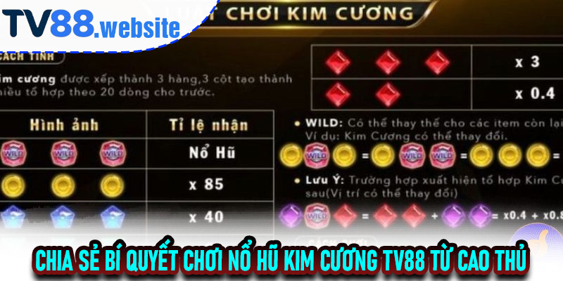 Chia Sẻ Bí Quyết Chơi Nổ Hũ Kim Cương TV88 Từ Cao Thủ