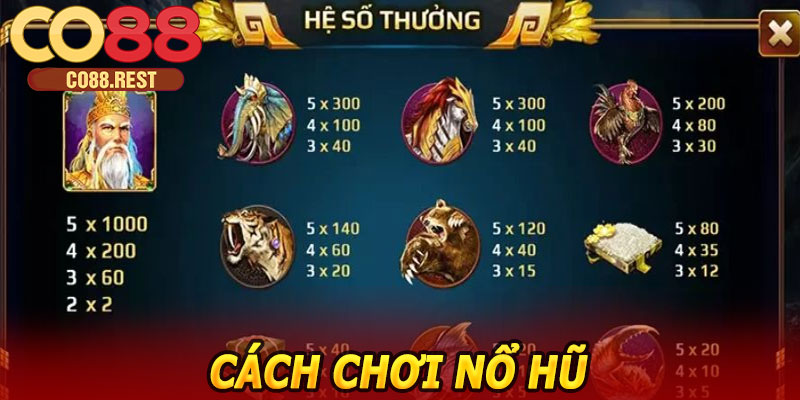 Cách chơi Nổ Hũ Sơn Tinh Thủy Tinh CO88