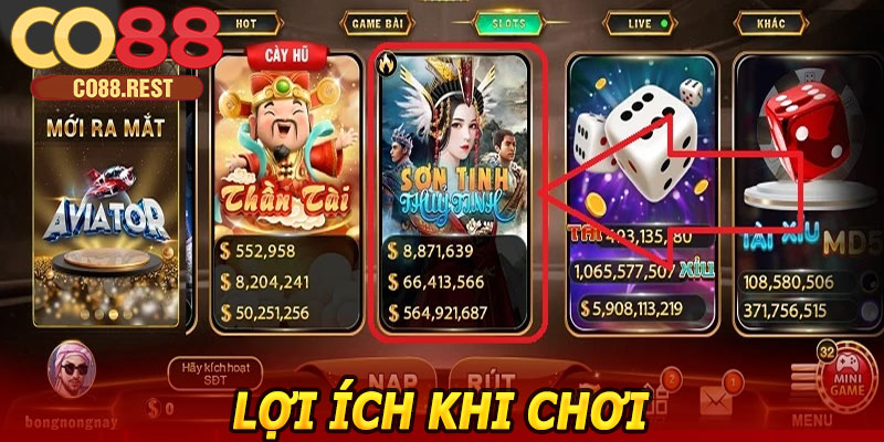Lợi ích khi chơi Nổ Hũ Sơn Tinh Thủy Tinh CO88